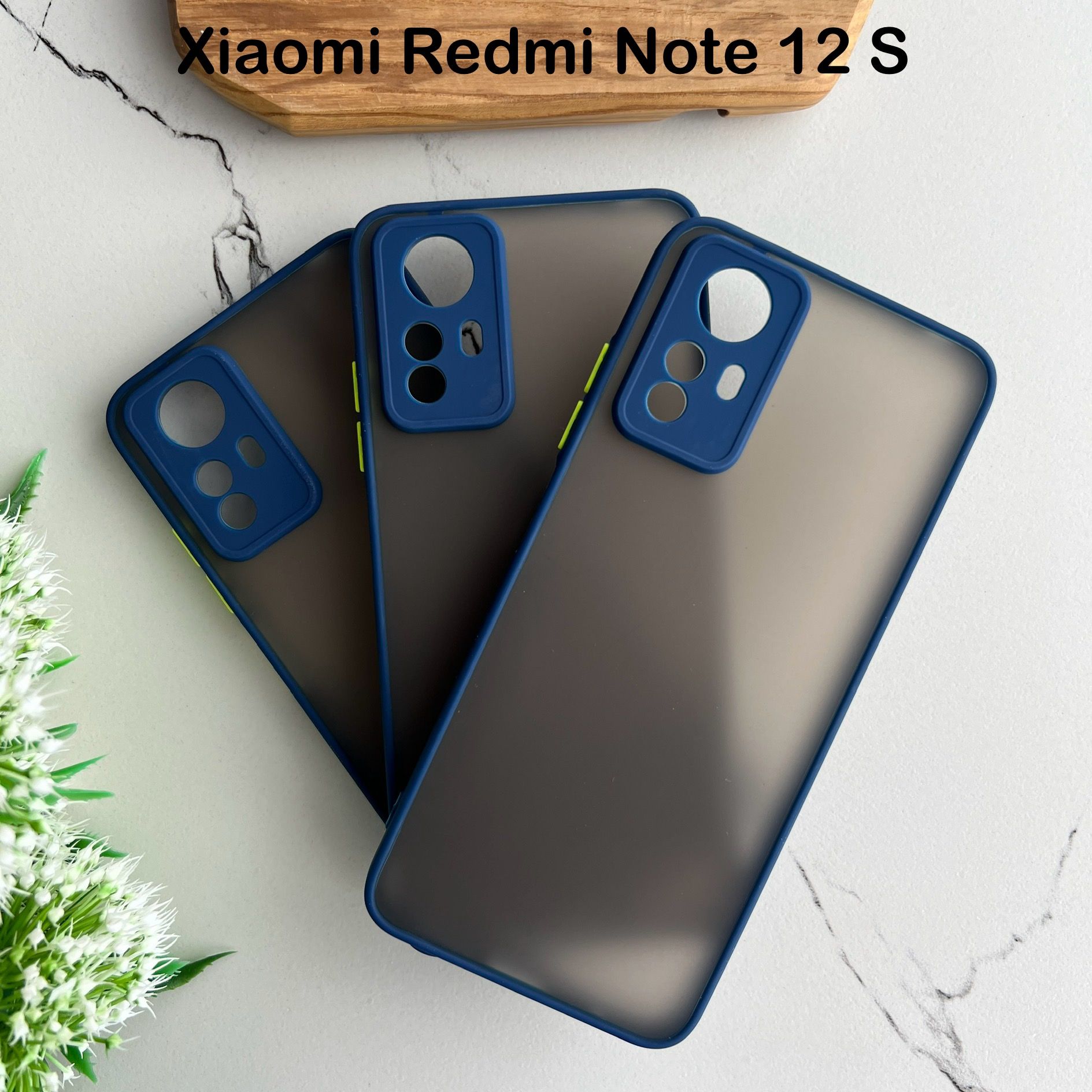 ЧехолдляXiaomiRedmiNote12S,защитакамеры,синий