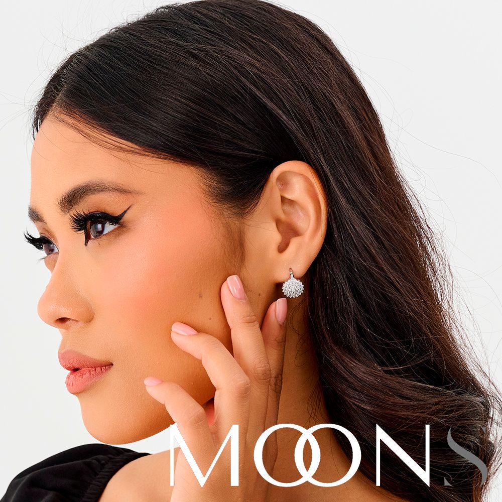 MOONS JEWELRY Серьги серебро 925, пусеты серебро, серьги с камнями