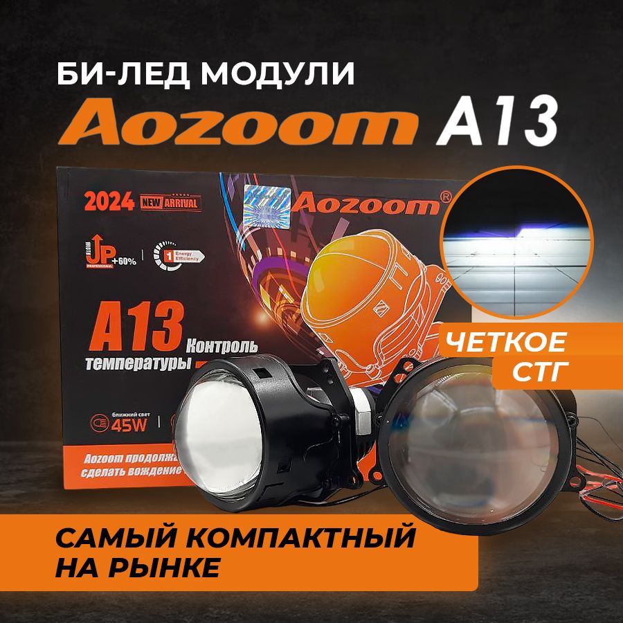 AozoomA132024NEWBiledлинзыавтомобильныевфарыближнегоидальнегосветаБиледсветодиодныймодуль12вдляавто3дюйма(2шт.)