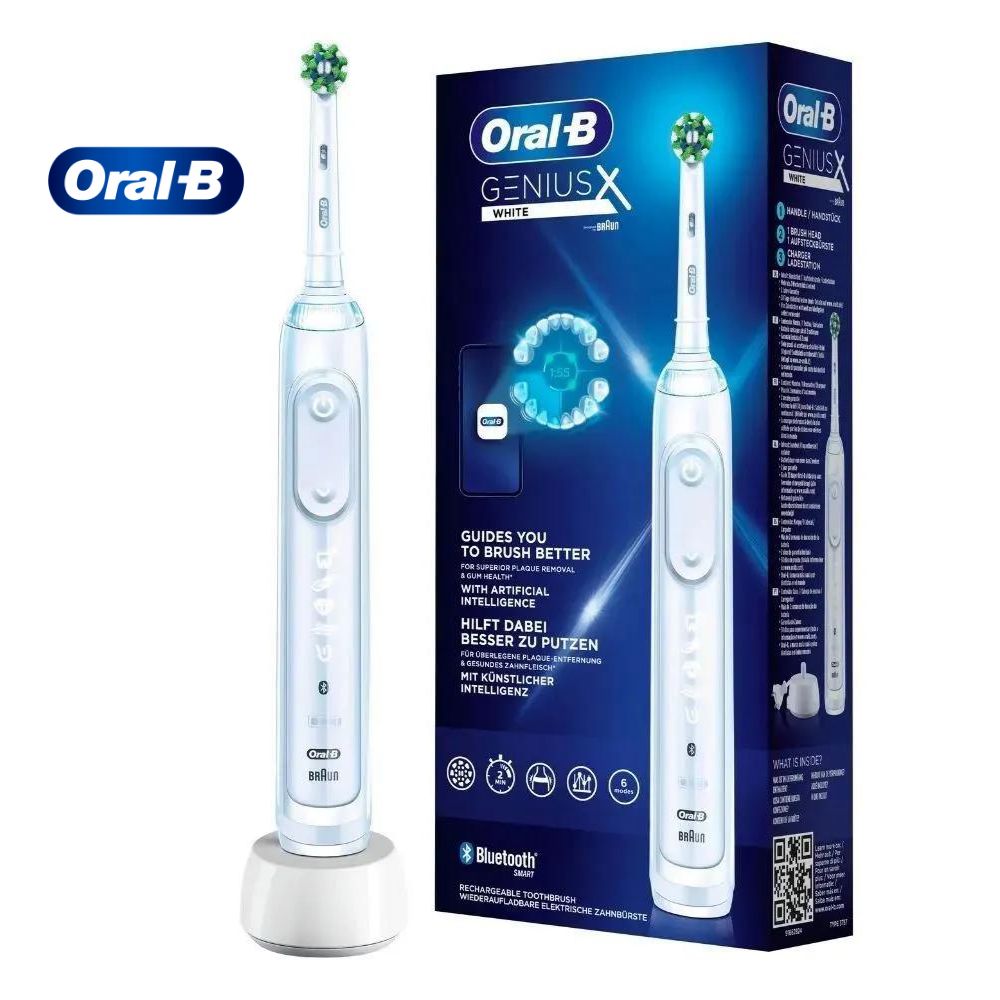 Oral-BЭлектрическаязубнаящеткаGeniusXAIWhite,белый