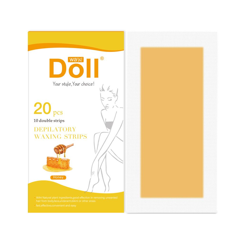 Восковые полоски для депиляции медовые Dollwax, 20шт