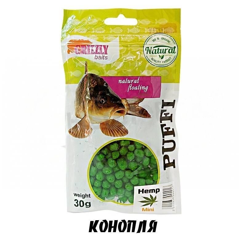 Прикормка воздушное пенотесто Бойлы Grizzly Baits Puffi mini 30 гр. (Конопля: уп.1шт.)