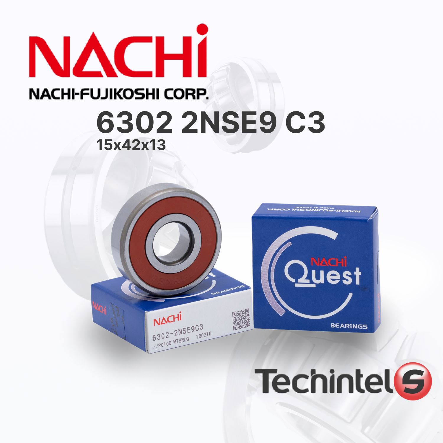 Подшипник NACHI 6302 2NSE C3 (2RS) 15х42х13