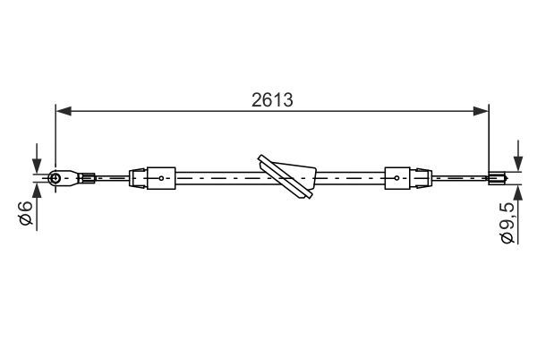 Трос ручника средний l 2613 mercedes benz actros mp2/mp3/axor 2/e-class/ng