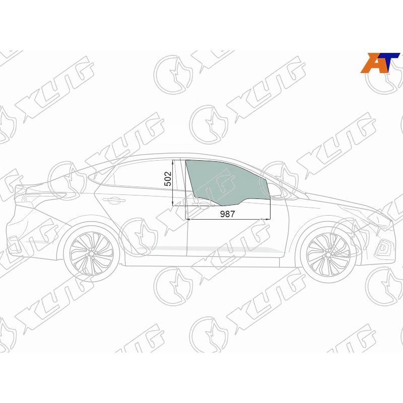 Стекло двери передней правой для Хендай Солярис 2 2017-2020, Hyundai Solaris 2 стекло двери передней правой XYG 4168RGNS4FD FD/RH