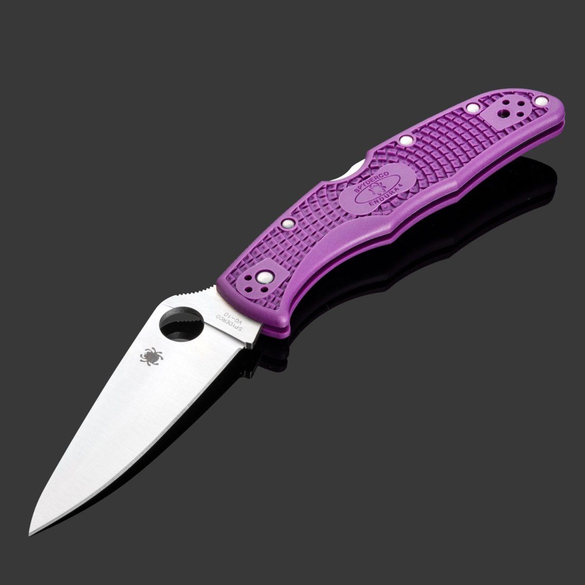 СкладнойножSpydercoEndura4(C10FPPR),стальVG-10,рукоятьPurpleFRN