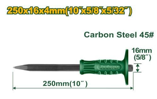 Зубило ручное заостренное с протектором 4*16*250 мм JADEVER