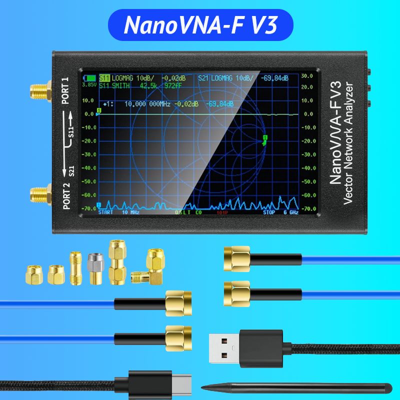 4,3-дюймовый ЖК-дисплей с IPS-дисплеем Векторный анализатор цепей NanoVNA-F V3 Антенный ,Top Sport