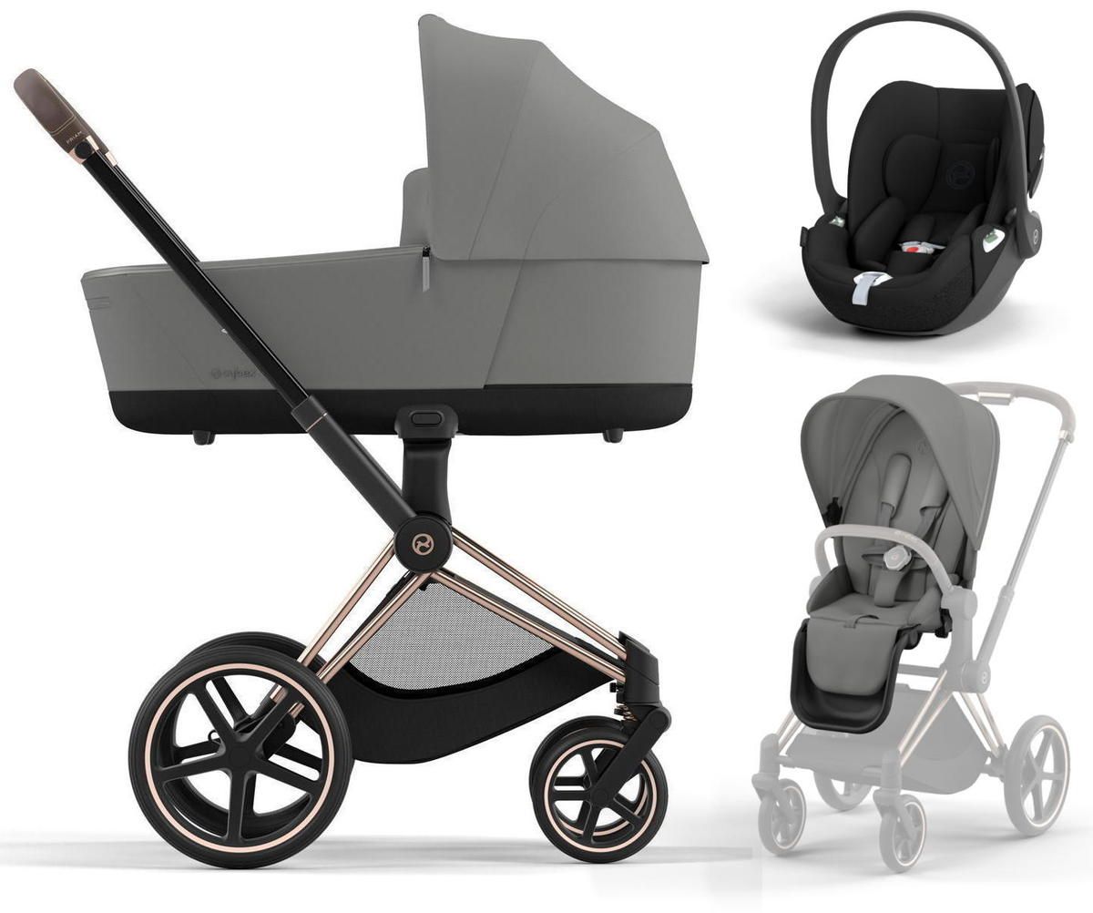 Cybex Priam IV коляска 3 в 1 Mirage Grey/Sepia Black/Rosegold с автокреслом Cybex Cloud T i-Size