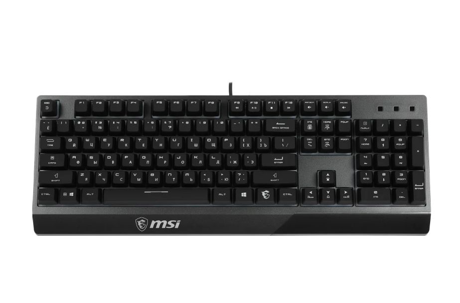 MSIИгроваяклавиатурапроводнаяVigorGK30RU,106клавиш,RGBSHOW,кабель1,8м,USB2.0,Русскаяраскладка,черный