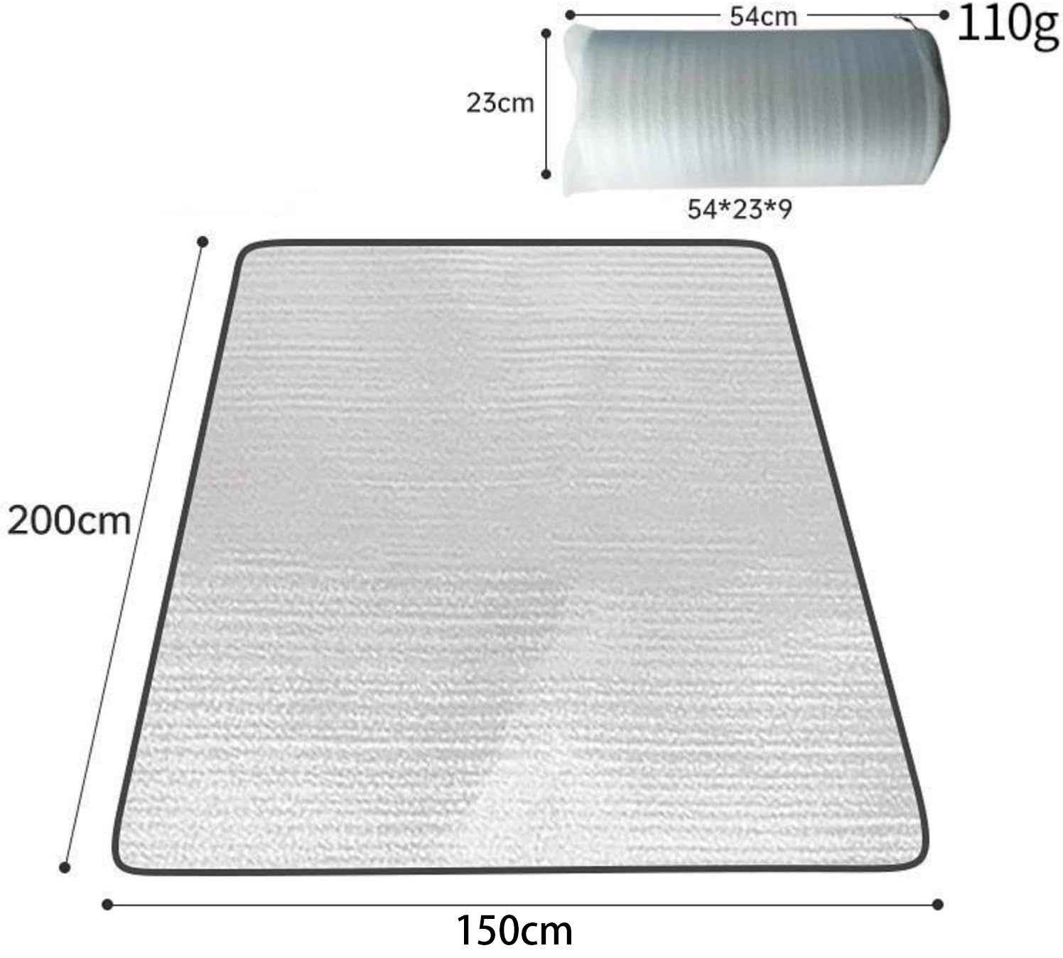 Коврик для пикника из алюминиевой фольги, коврик для палатки, двусторонняя фольга, влагостойкий и теплоизоляционный, 200 см*150 см