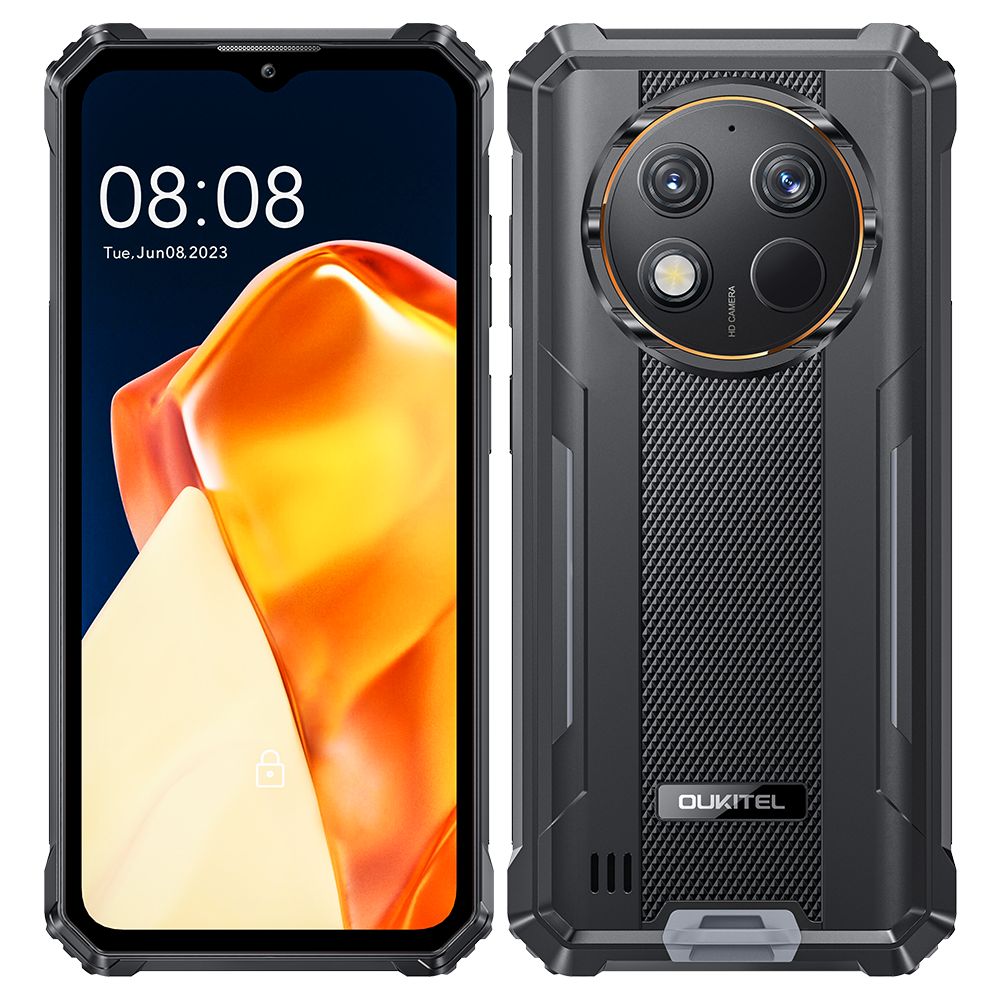 OukitelСмартфон6.52дюймаHD,24ГБ(6ГБ+18ГБ),10600мАч,48Мп/5МПпикселей,Android14,6/256ГБ,черный