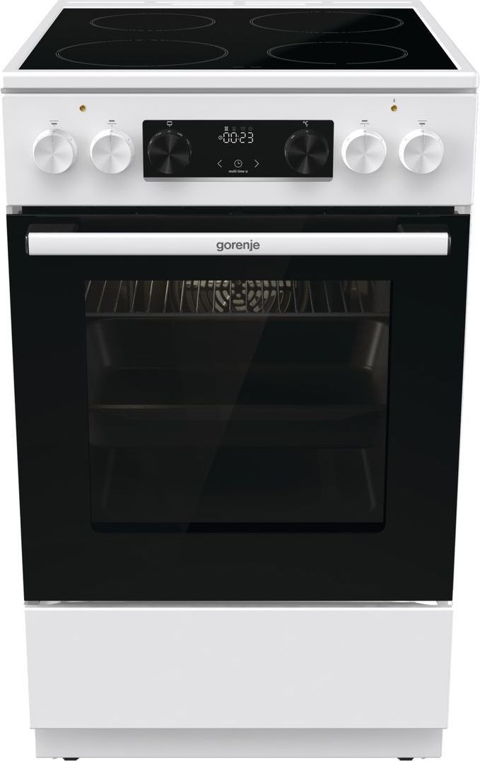 Электрическая плита Gorenje GEC5C61WG, 50 см, очистка паром,сводчатая форма, белая