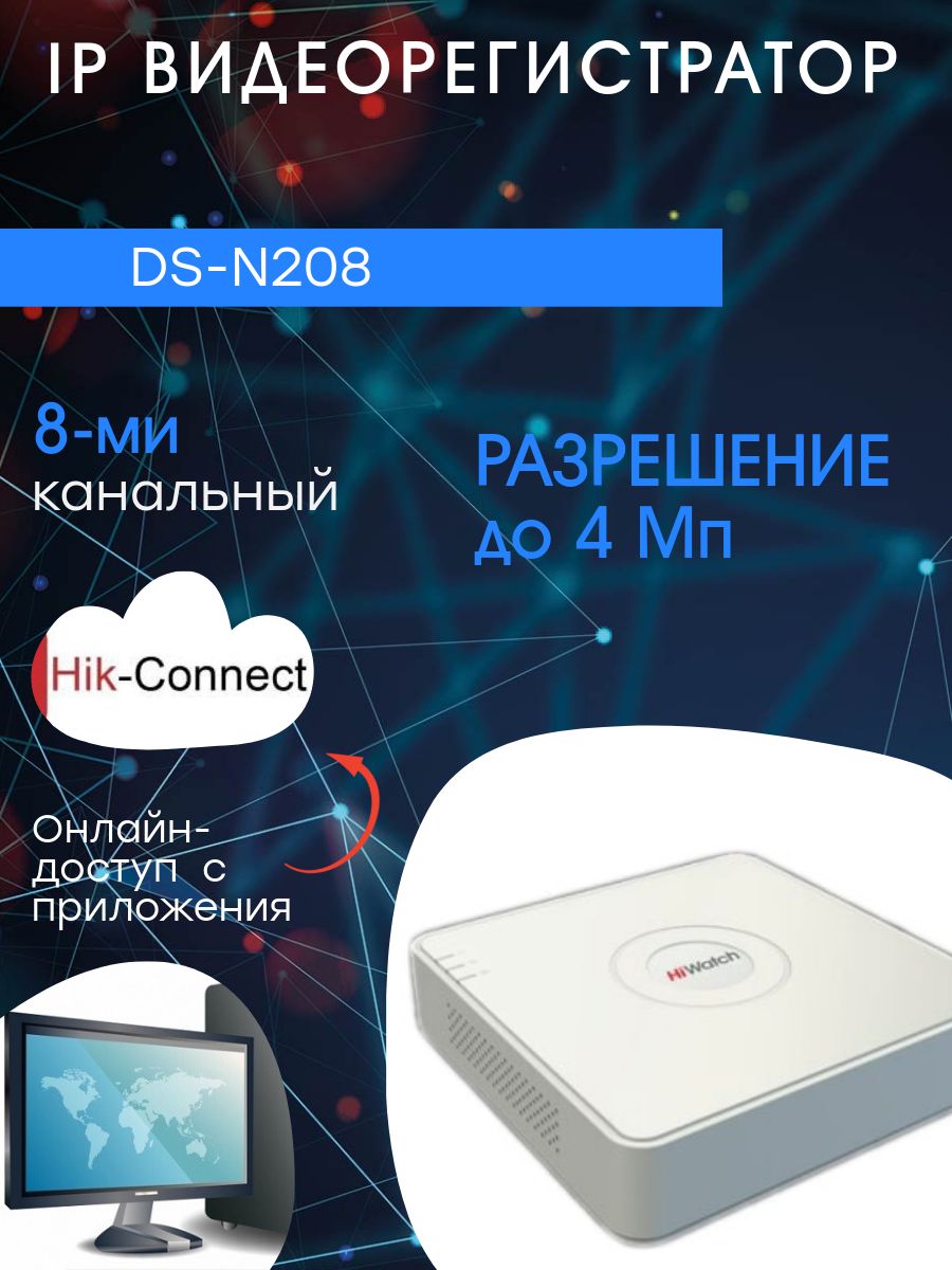 DS-N208, IP Видеорегистратор HiWatch