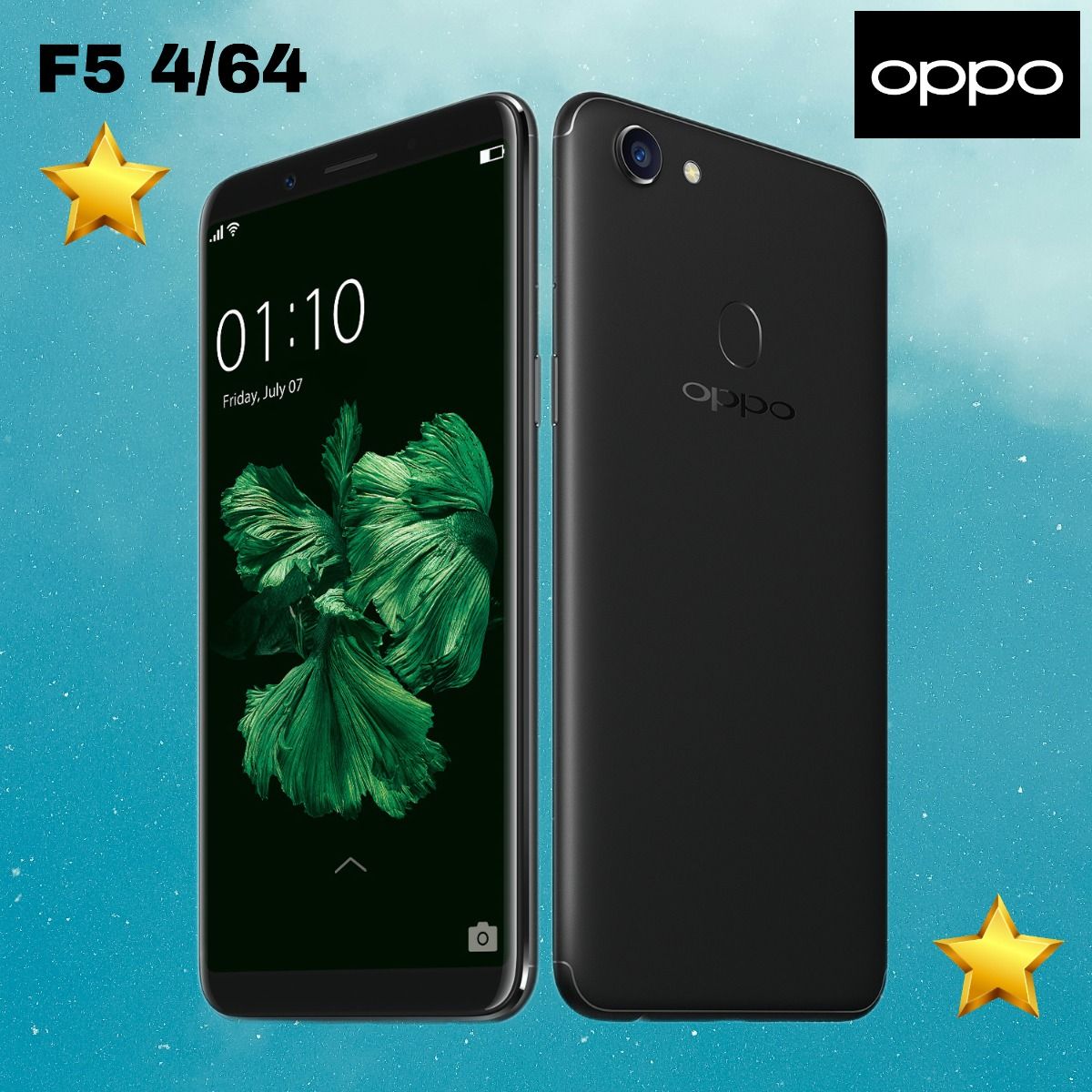 OPPOСмартфонF54/64ГБ,черныйматовый