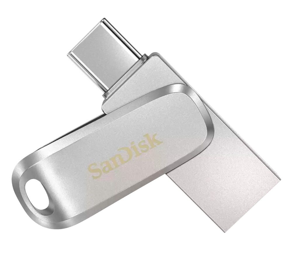 SanDisk USB-флеш-накопитель Ultra Dual Drive Luxe 64 ГБ, серебристый