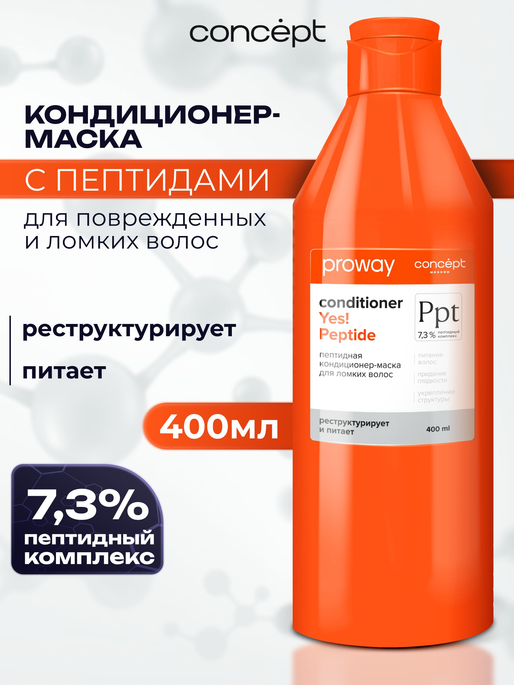 Concept Кондиционер-маска пептидная для ломких волос ProWay, 400 мл