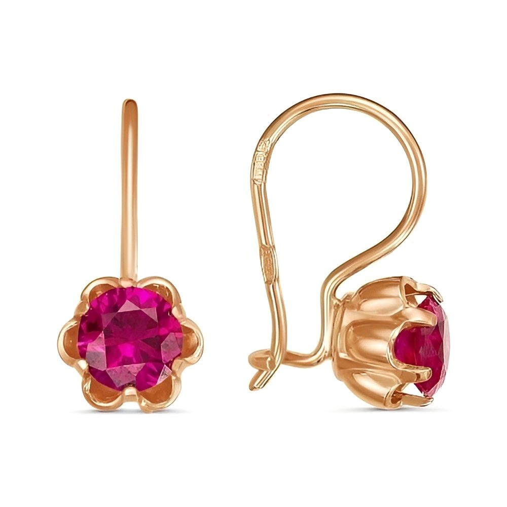 Серьги женские серебро 925 позолоченные с красным камнем. купить на OZON по низкой цене (978840999)