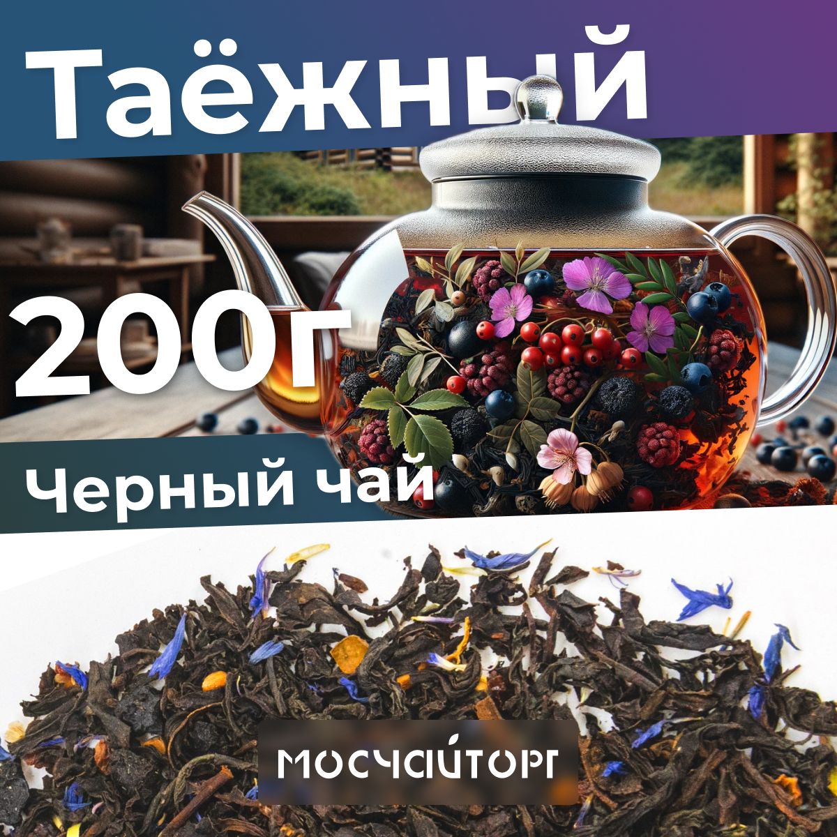 Чай черный таежный сбор крупнолистовой 200 г