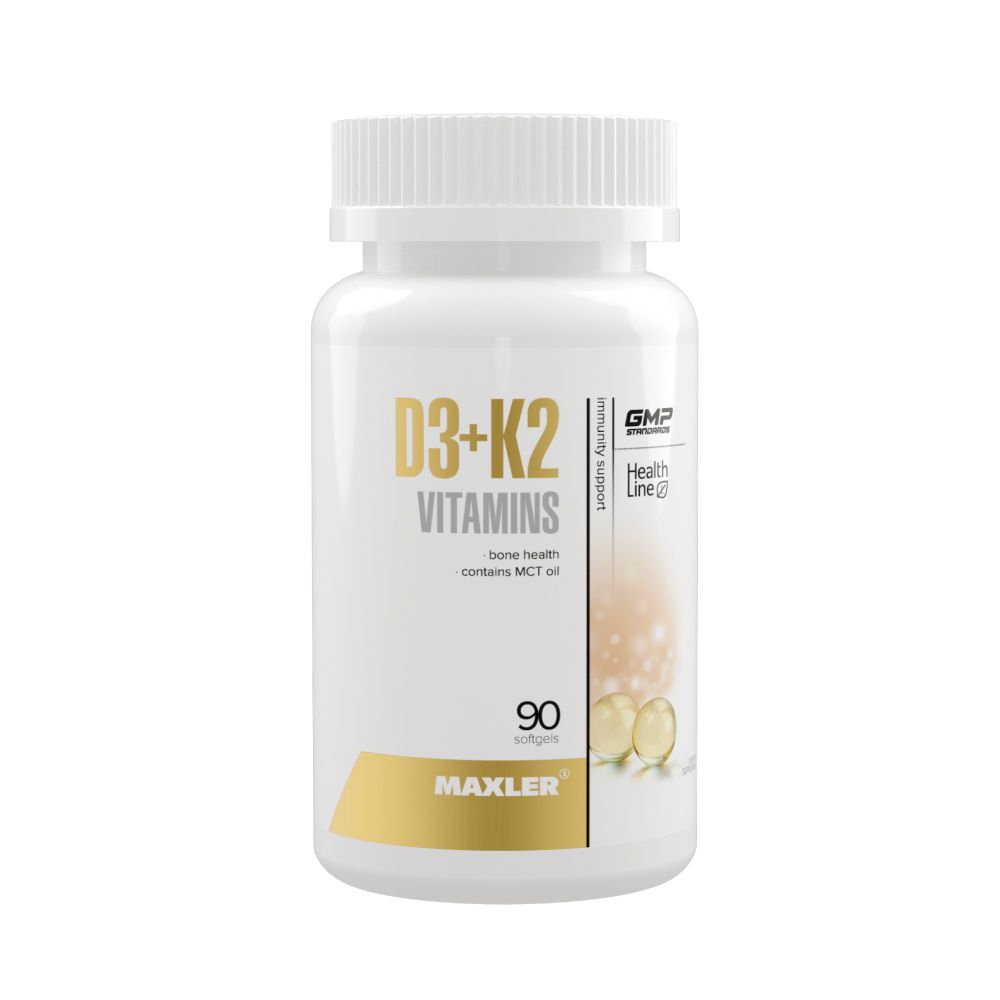 ВитаминДиВитаминK2вкапсулахMaxlerD3+K2Vitamins90шт.