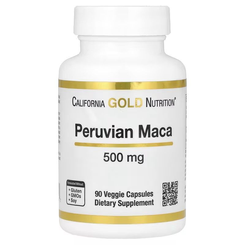 Перуанская мака 500 мг 90 вегетарианских капсул, Peruvian maca, California Gold Nutrition, США