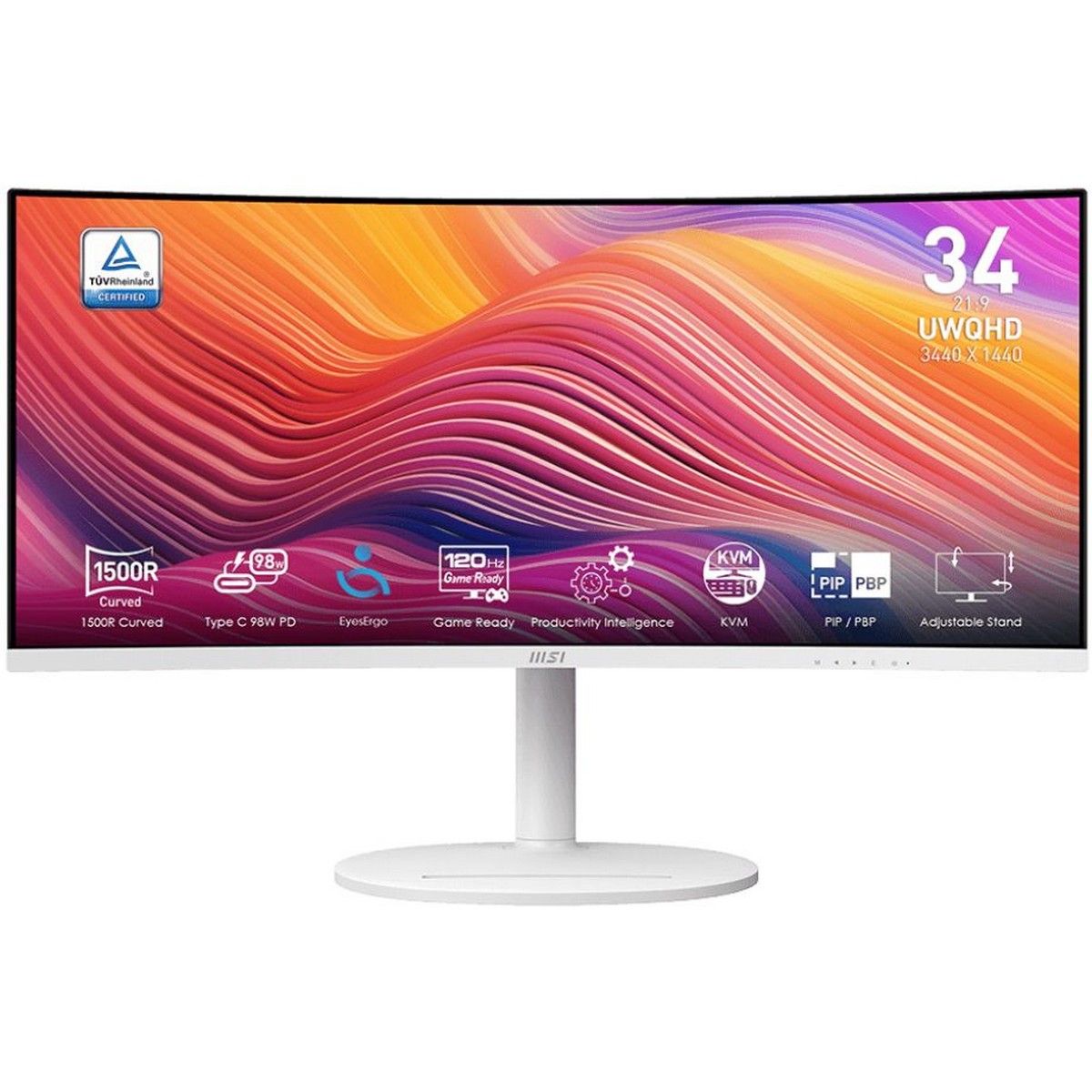 MSI34"МониторMD342CQPW,VA,3440x1440,120Гц,белый