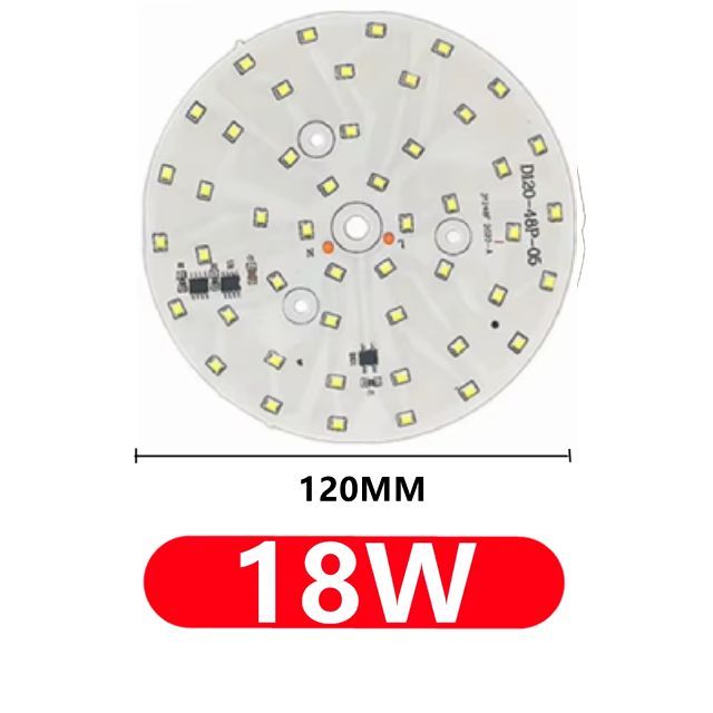 Алюминиевая круглая светодиодная плата (модуль) 18W 220V 120мм led smd 2835, белый теплый свет