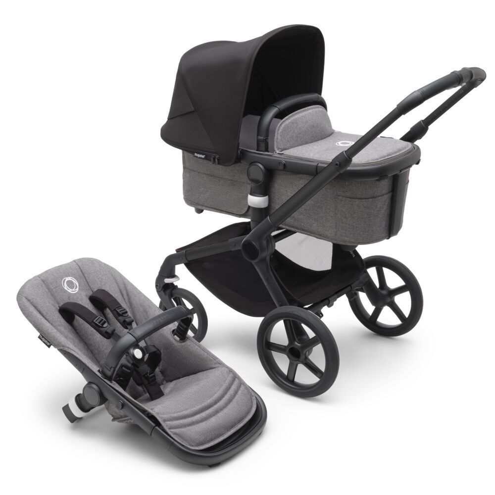 Коляска 2в1 Bugaboo Fox 5 Black/Grey Melange