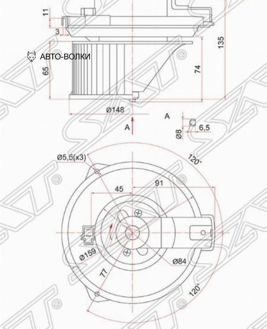 SAT Мотор отопителя салона Honda CRV 9501 Odyssey 9499