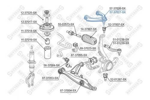 Рычаг верхний левый Stellox 57-37027-SX