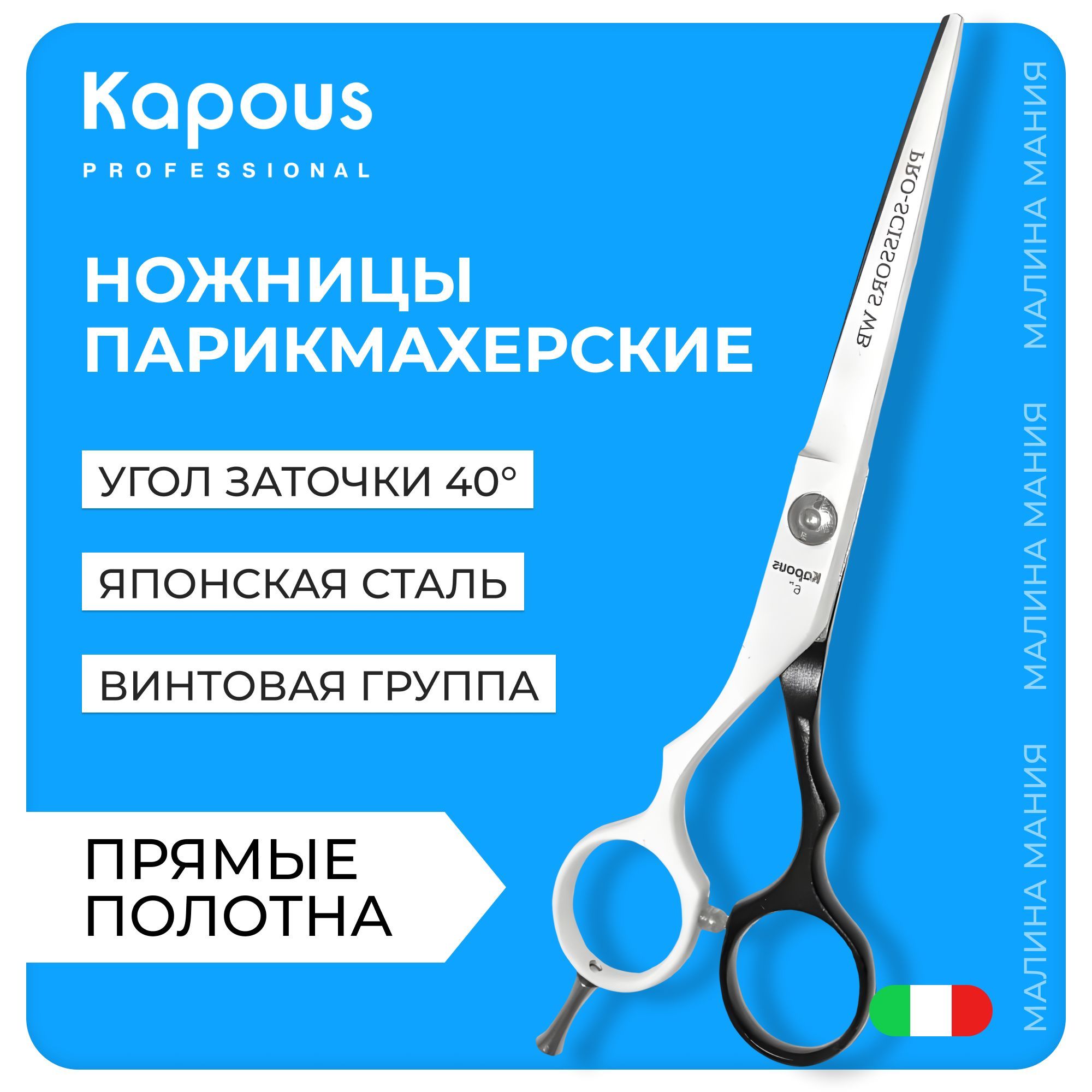 KAPOUS Ножницы парикмахерские PRO-SCISSORS WB, прямые 6