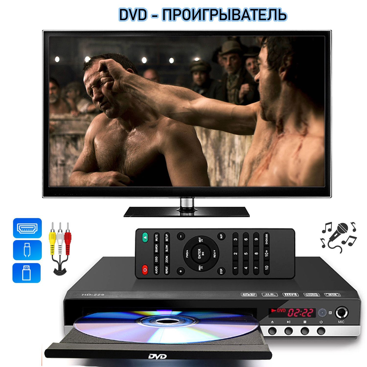 HDMI,Домашний мини-DVD-плеер, проигрыватели компакт-дисков для телевизора, AV-стереовыход USB 1080P,Домашний кинотеатр DVD