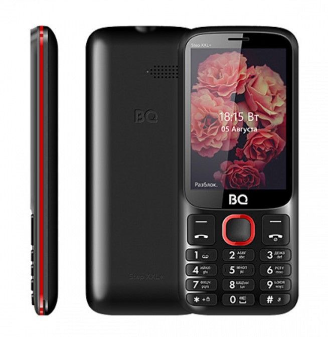 Мобильный телефон BQ 3590 Step XXL+ Black/Red, 2 mini SIM-карты, аккумулятор 1400 мАч, FM, Bluetooth