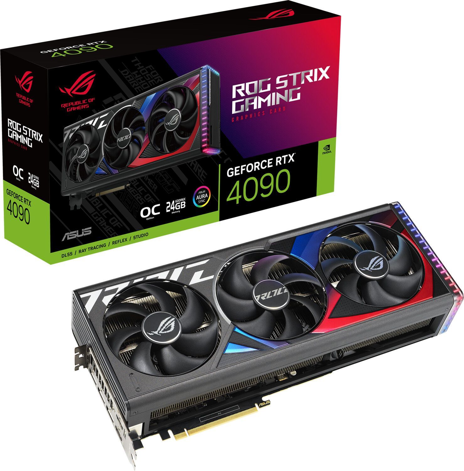 ASUS Видеокарта Видеокарта ASUS GeForce RTX 4090 ROG Strix OC Edition ROG-STRIX-RTX4090-O24G-GAMING 24 ГБ ([ROG-STRIX-RTX4090-O24G-GAMING])