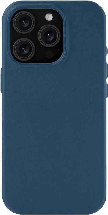 Чехол-накладкаuBearCapitalLeatherMagCaseдлясмартфонаAppleiPhone16Pro(Цвет:DarkBlue)