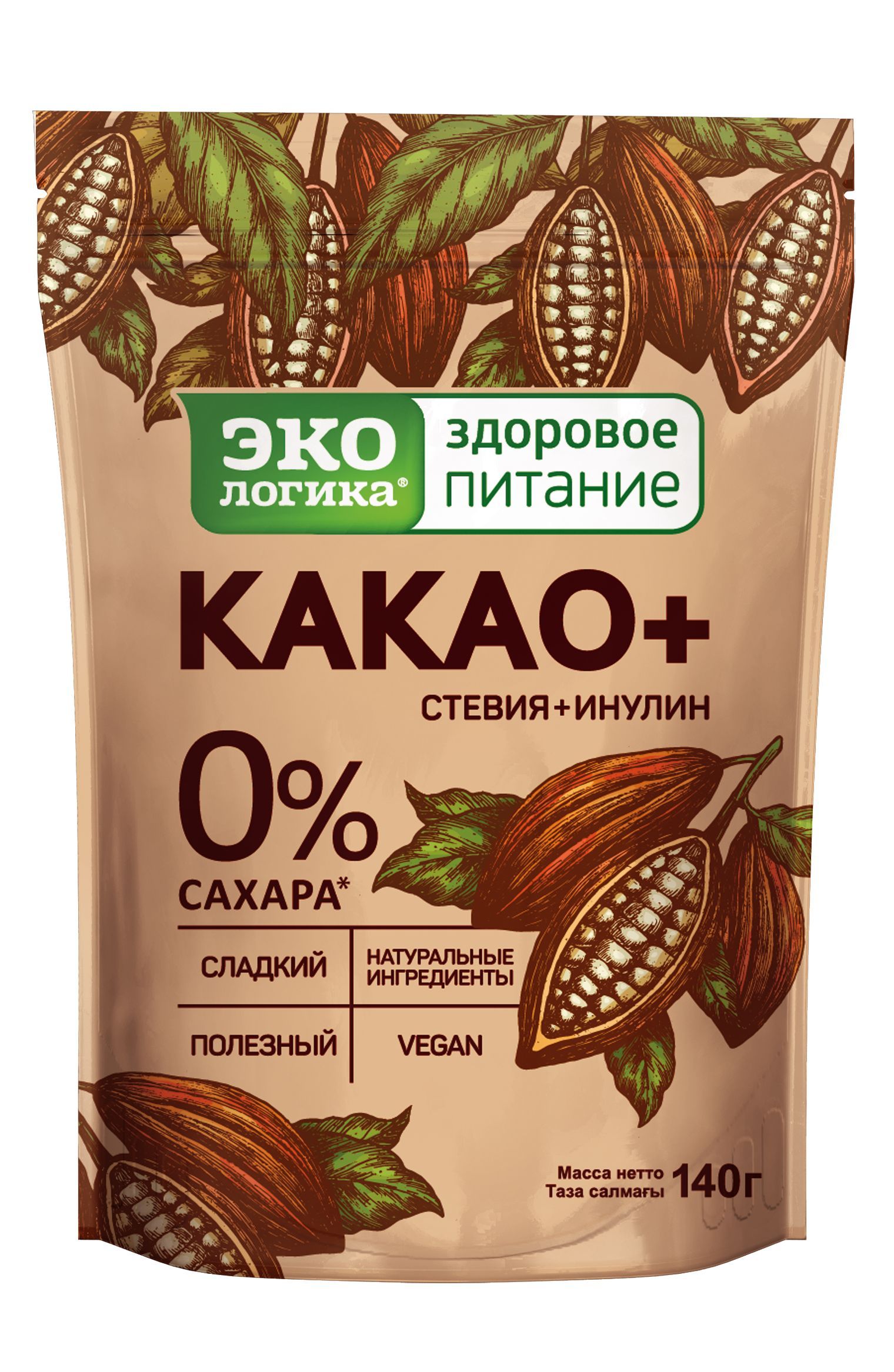 Какао"Какаоплюс"раств.12*140гпакет(БЕЗСАХАРА)