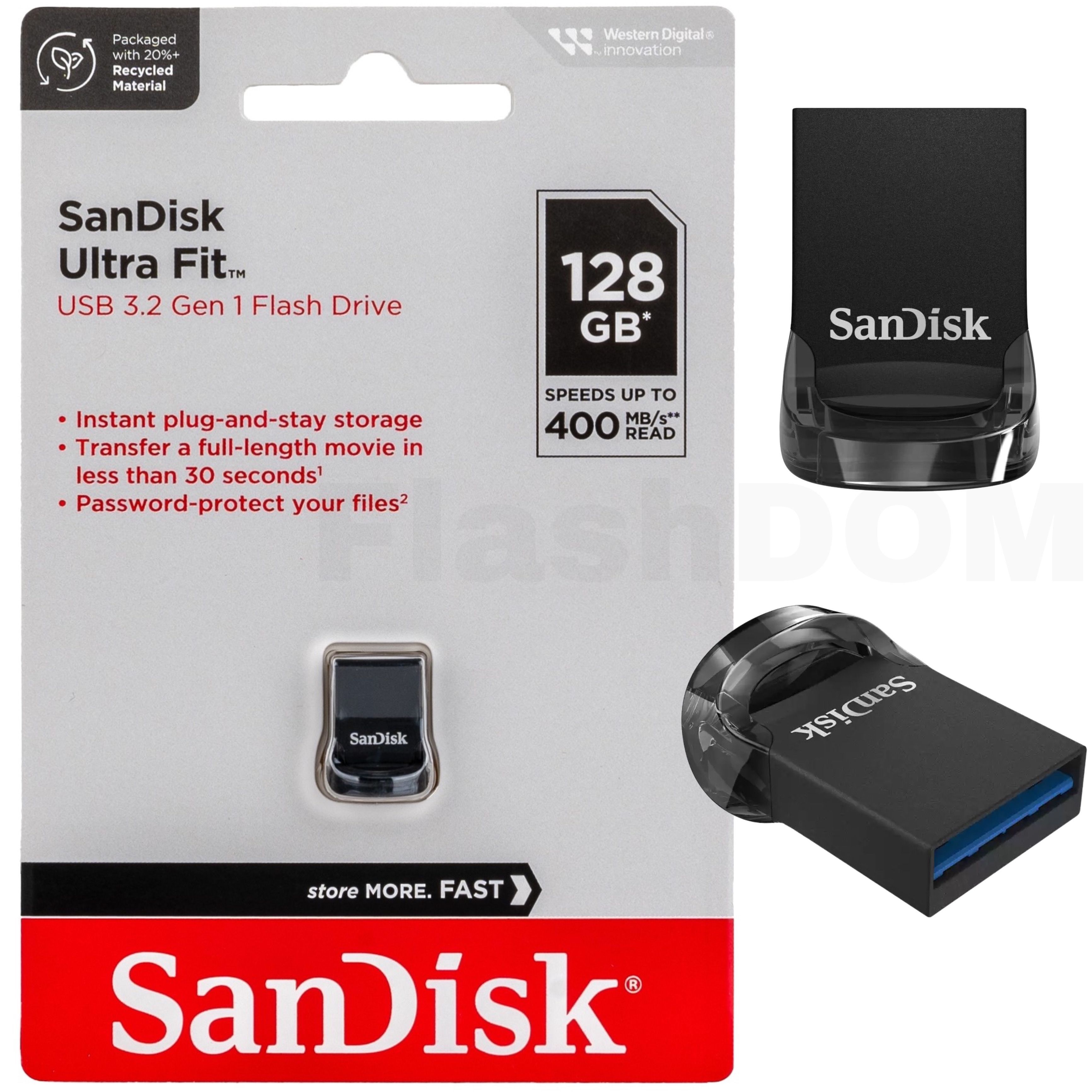 Флеш-накопительSanDisk128ГБFlashdriveFlashDriveUltraFitUSB3.2