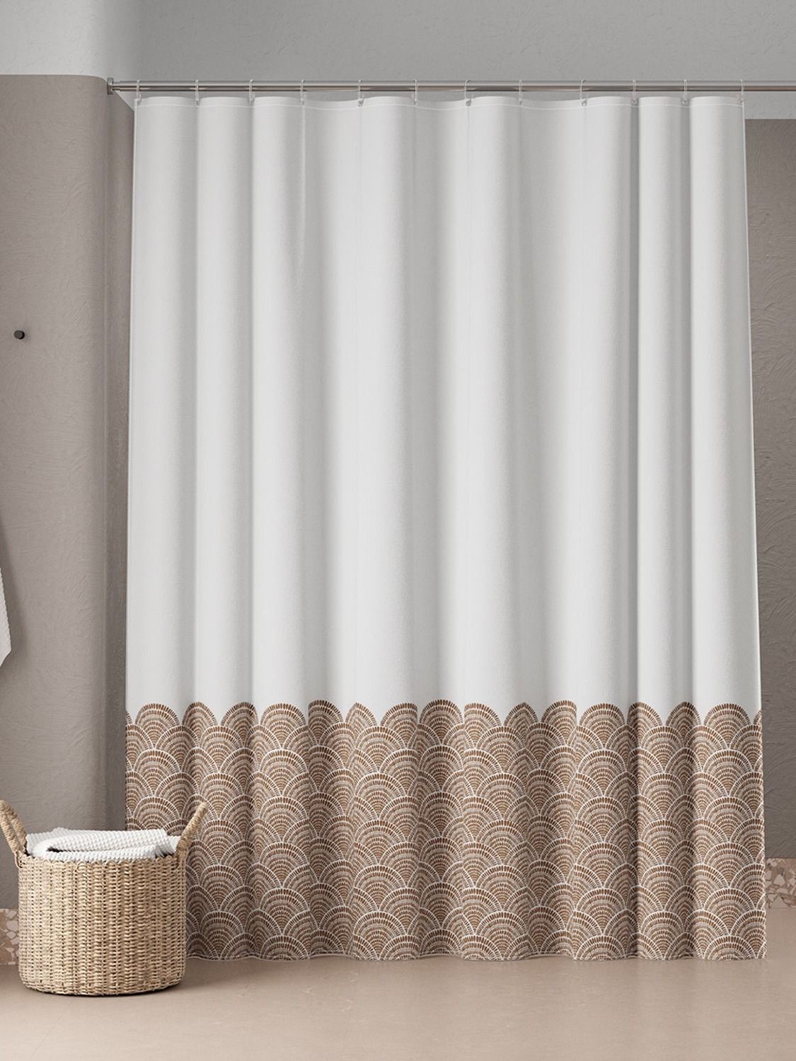 Фото товара на маркетплейсе ozon Штора для ванной комнаты и душа IDDIS, 180x200 см, тканевая, водонепроницаемая, полиэстер, с кольцами, BW03P18i11