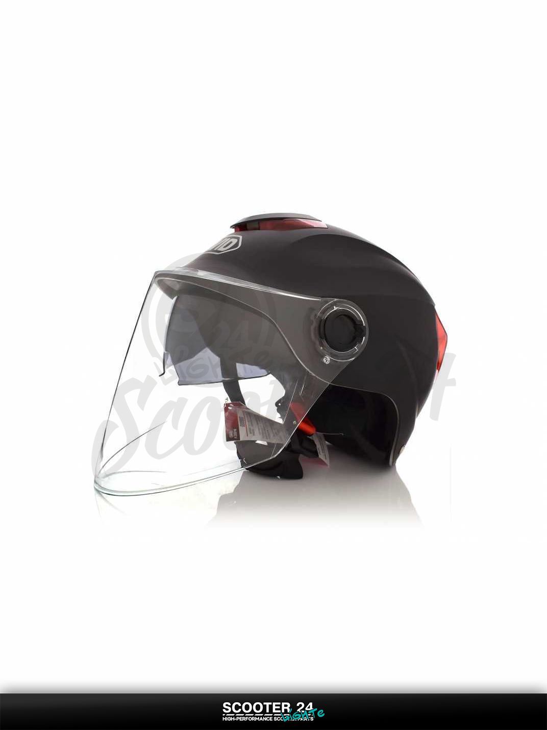 Мотошлем открытый ( вело/самокат) "DAVID" (#D308, черный матовый, регулятор размера, очки, AB на мотоцикл / мопед и скутер