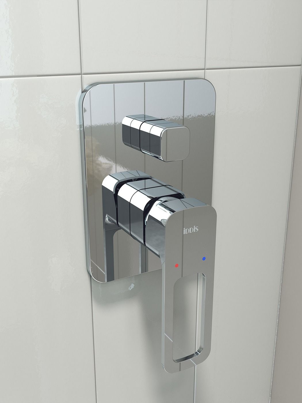 Фото товара на маркетплейсе ozon Встраиваемый смеситель скрытого монтажа с двумя выходами, IDDIS, хром, Slide, SLISB00i67