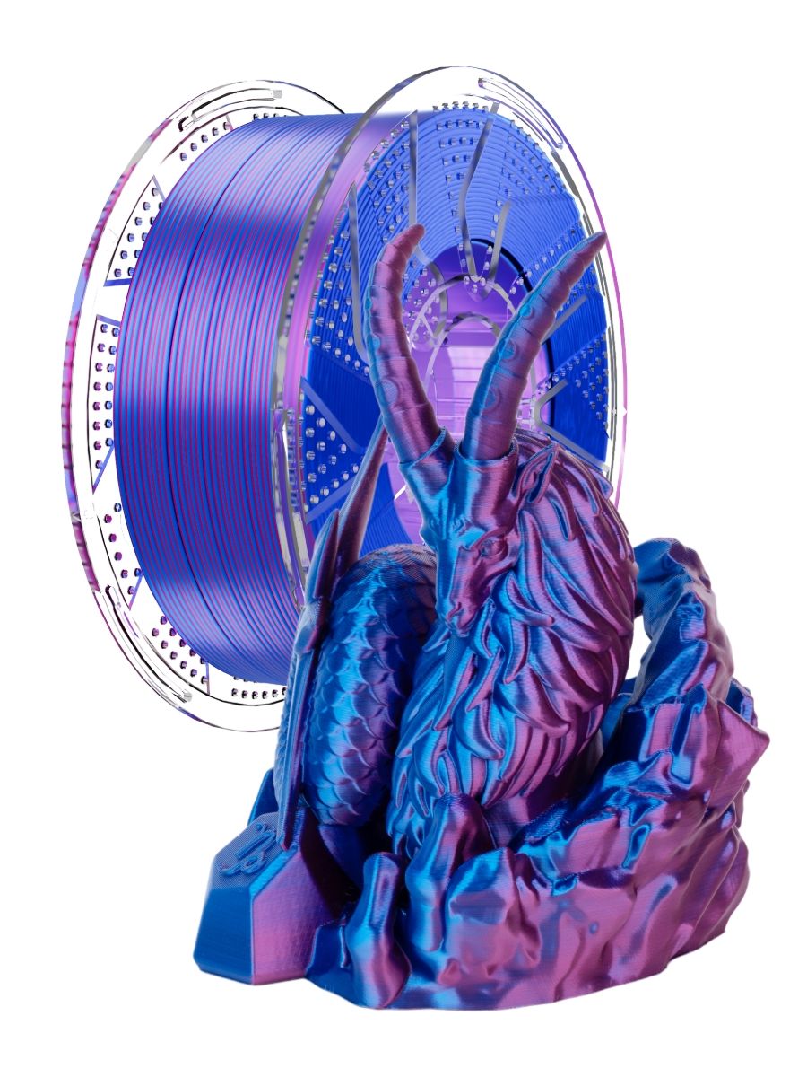 ConjureSilkPLAдля3Dпринтера,нитьизпла1,75мм,двойная/Трехцветнаянить,пластик1кг,высокоекачестводляFDM3D-принтеров,материалдля3D-печати(LightPinkBlue)