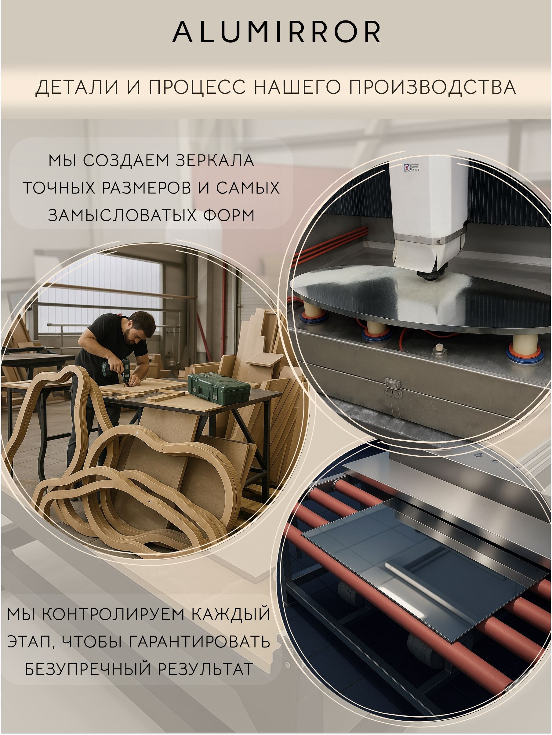Зеркало настенное 100х90 см. холодный свет 6000К фигурное с подсветкой М3 ALUMIRROR — фото 11