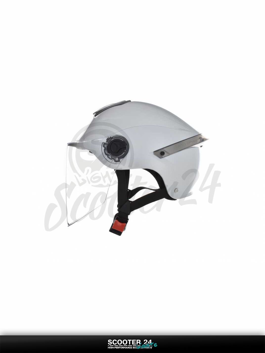 Мотошлем открытый ( вело/самокат) "DAVID" (#S307, серебристый глянцевый, регулятор размера, A на мотоцикл / мопед и скутер