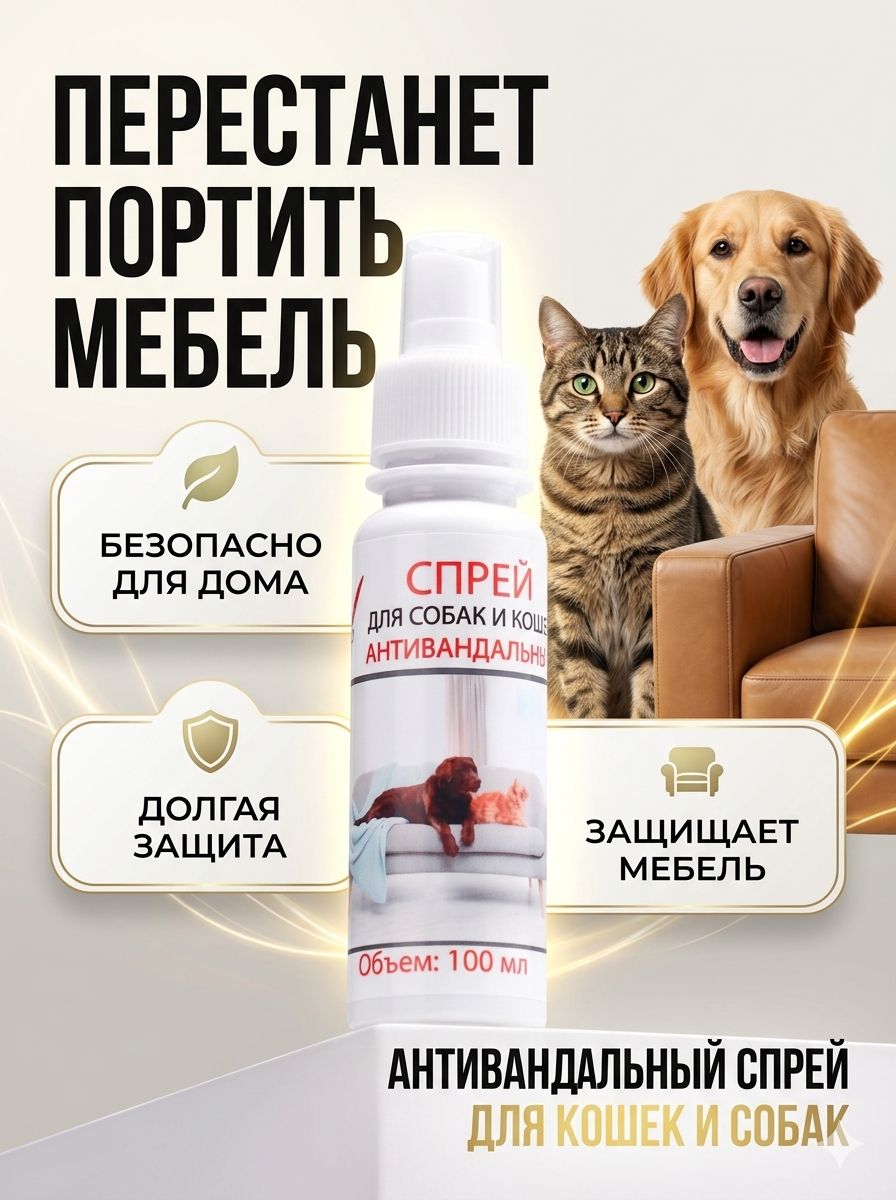 Спрей антивандальный для кошек и собак, 100 мл