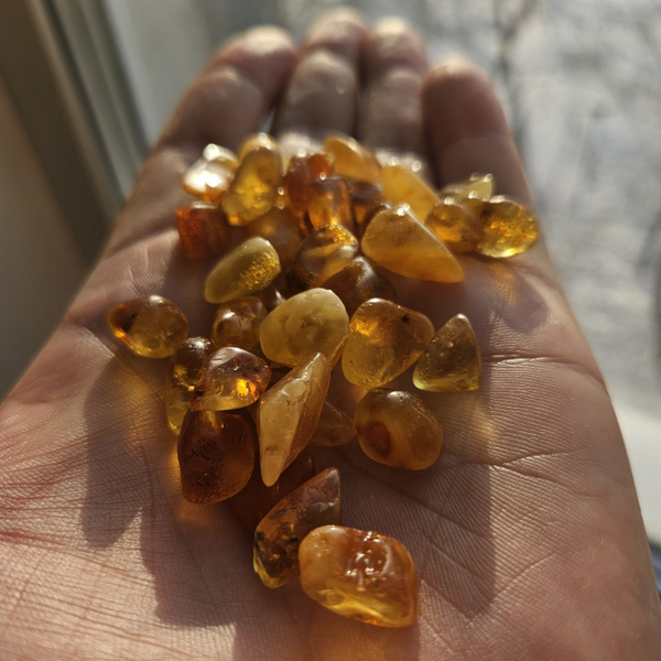 Натуральная янтарная крошка (шлифованная галька) купить на OZON по ...