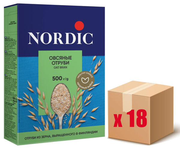 Nordic овсяные отруби, 500г х 18шт - купить с доставкой по выгодным ...