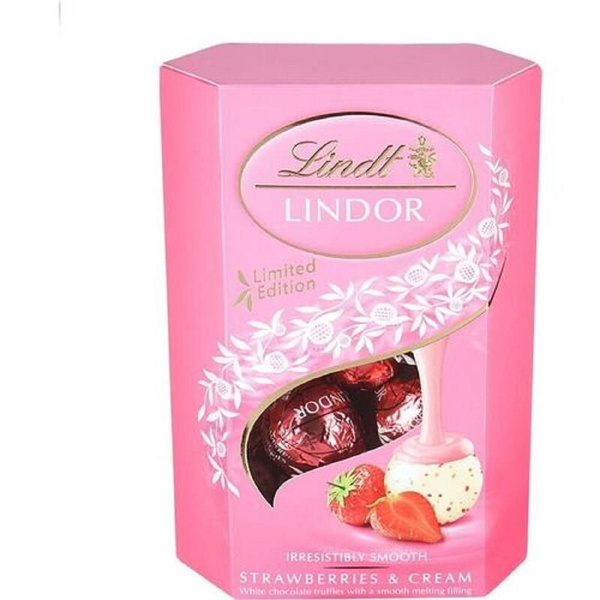 Конфеты LINDOR с клубникой, сливками и пралине 200 г - купить с ...