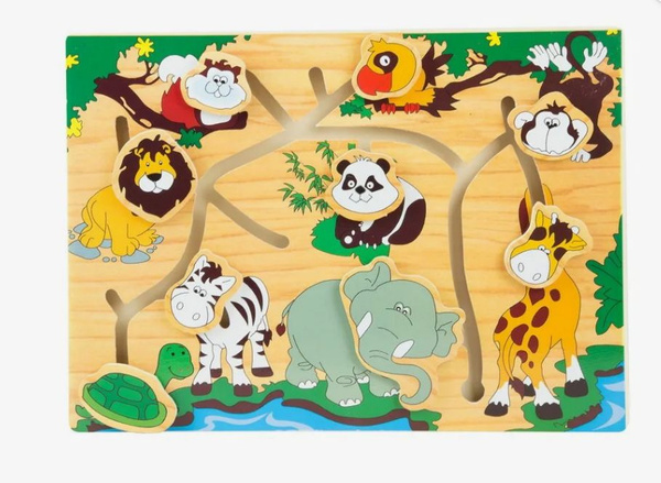 Лабиринт большой деревянный "Африканские звери" - купить с доставкой по ...