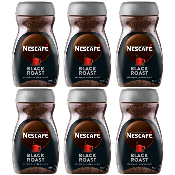Nescafe Кофе растворимый крепкий Black Roast, 85 г, 6шт - купить с ...