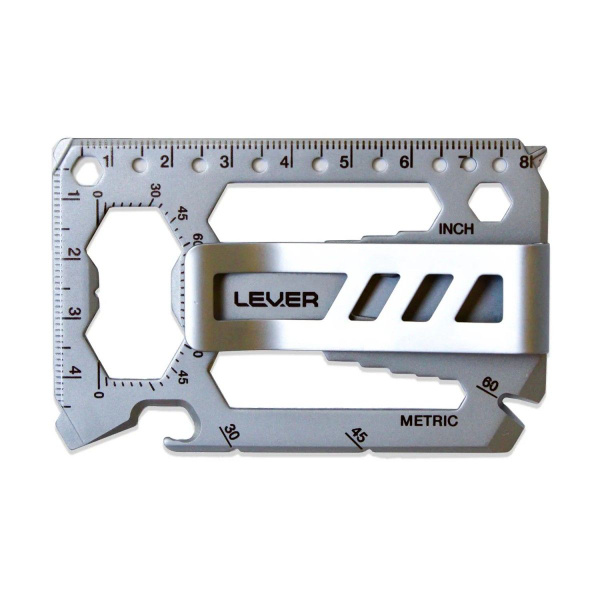 Карточка-мультитул с 40 инструментами и зажимом для денег Lever Gear ...